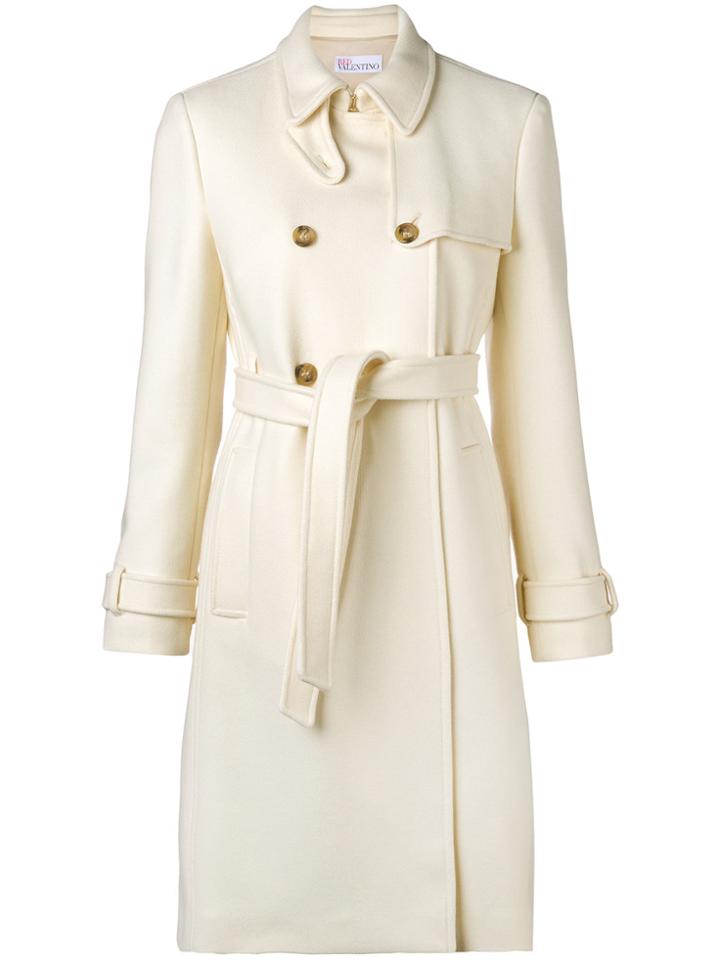 Red Valentino Double Breasted Coat - White