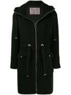 Herno Hooded Zip-up Coat - Black