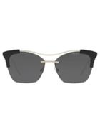 Prada Eyewear Oversized Square Framed Sunglasses - Black