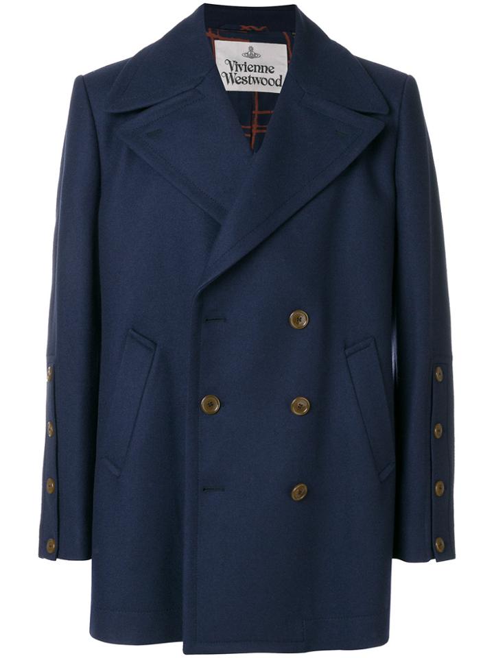 Vivienne Westwood Wide Lapel Peacoat - Blue