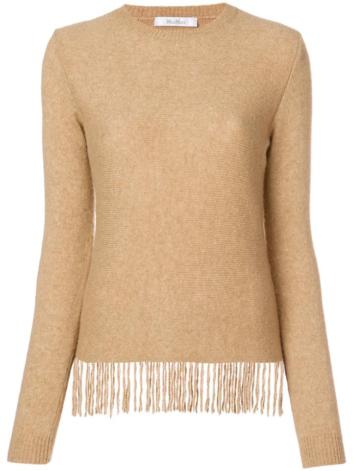 Max Mara Fringed Jumper - Brown