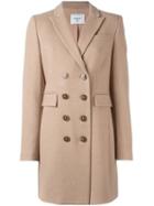 Dondup Flap Pockets Double-breasted Coat, Women's, Size: 42, Nude/neutrals, Acetate/viscose/wool/polyester