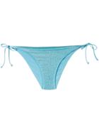 Fisico Embellished Side Tie Bikini Bottoms - Blue