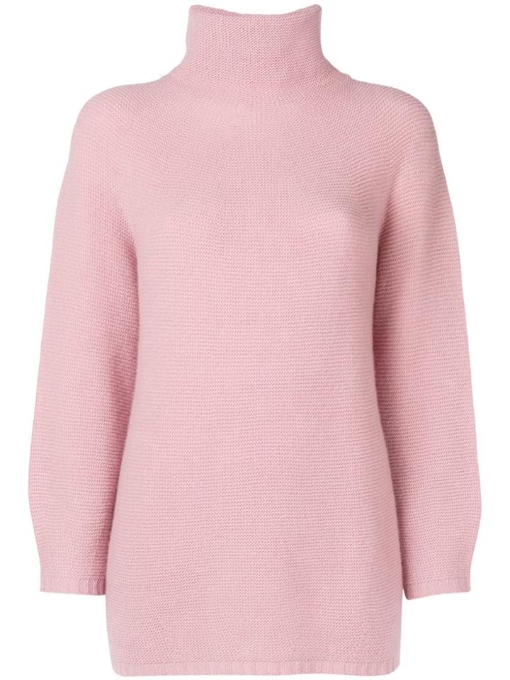 Max Mara Roll Neck Jumper - Pink & Purple