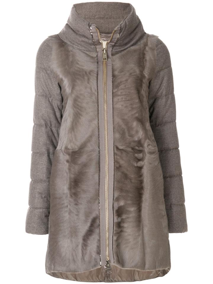 Herno Zipped Coat - Brown
