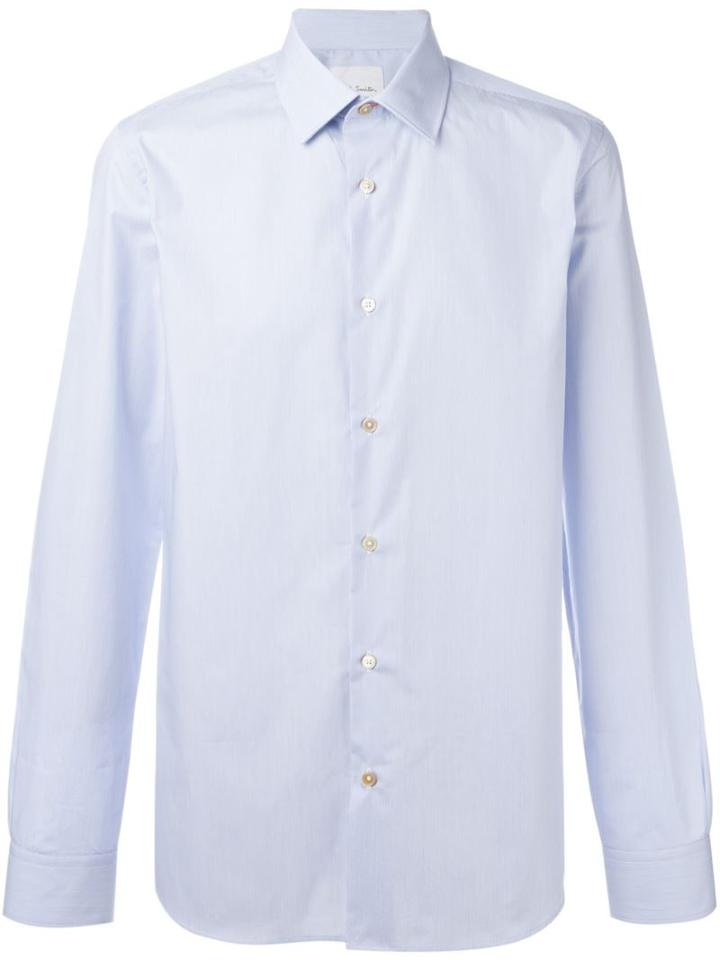 Paul Smith Fine Stripe Slim-fit Shirt, Men's, Size: 16 1/2, Blue, Cotton