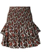 Isabel Marant Étoile Floral Frill Mini Skirt - Brown