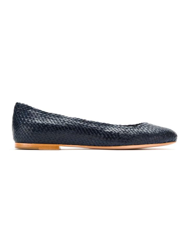 Sarah Chofakian Leather Ballerina Shoes - Blue