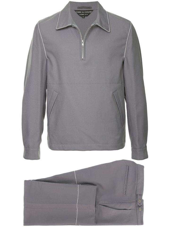 Comme Des Garçons Pre-owned Zipped Neck Tracksuit Set - Grey