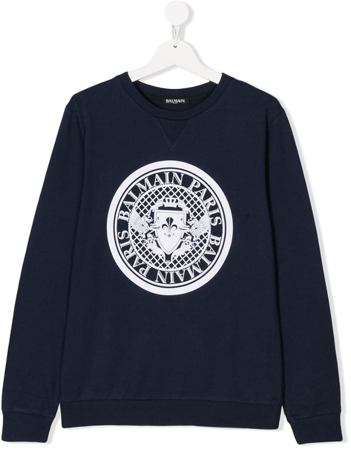 Balmain Kids Printed Sweatshirt - Blue
