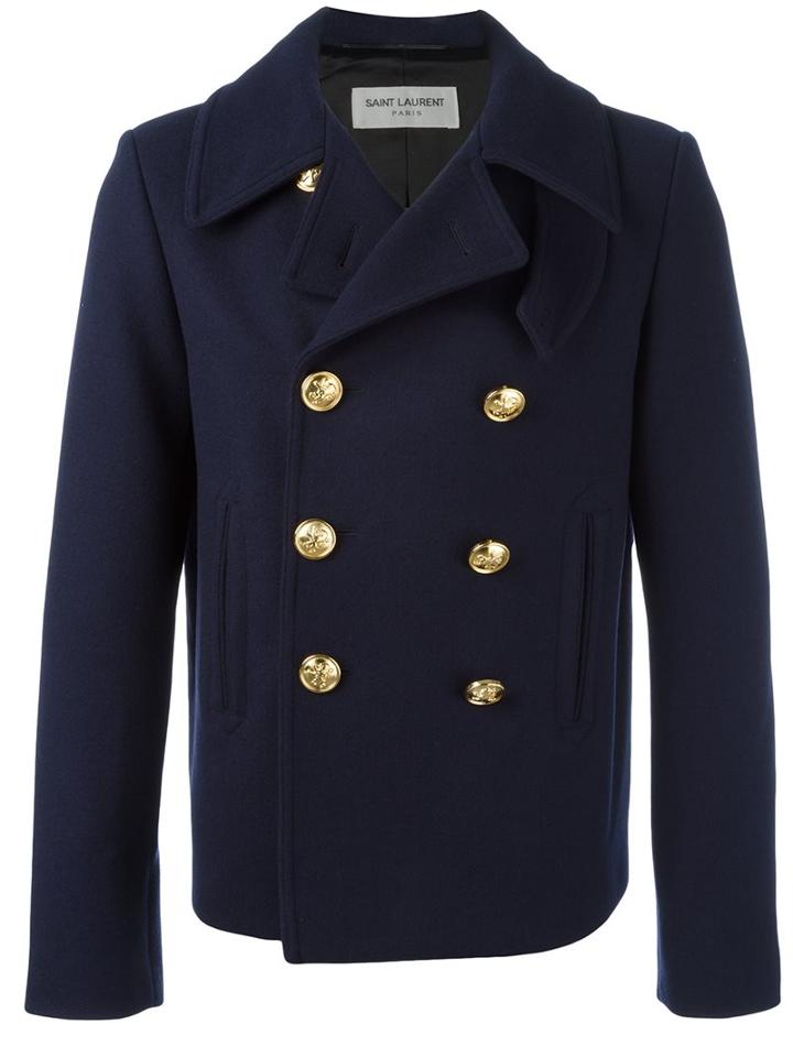 Saint Laurent Double Breasted Short Coat