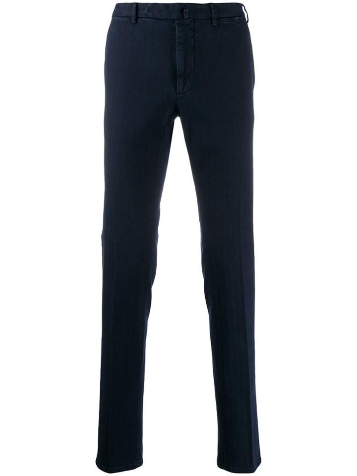 Dell'oglio Cotton-blend Straight-leg Trousers - Blue