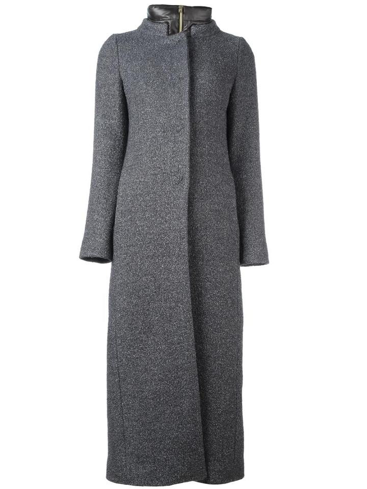 Herno 'removable Lining Boucle' Coat, Women's, Size: 46, Grey, Polyamide/virgin Wool/viscose/mohair