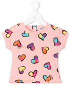 Moschino Kids - Heart Print T-shirt - Kids - Cotton/spandex/elastane - 6-9 Mth, Pink/purple