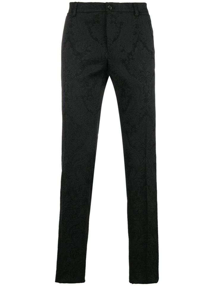 Dolce & Gabbana Lace Effect Tailored Trousers - Black