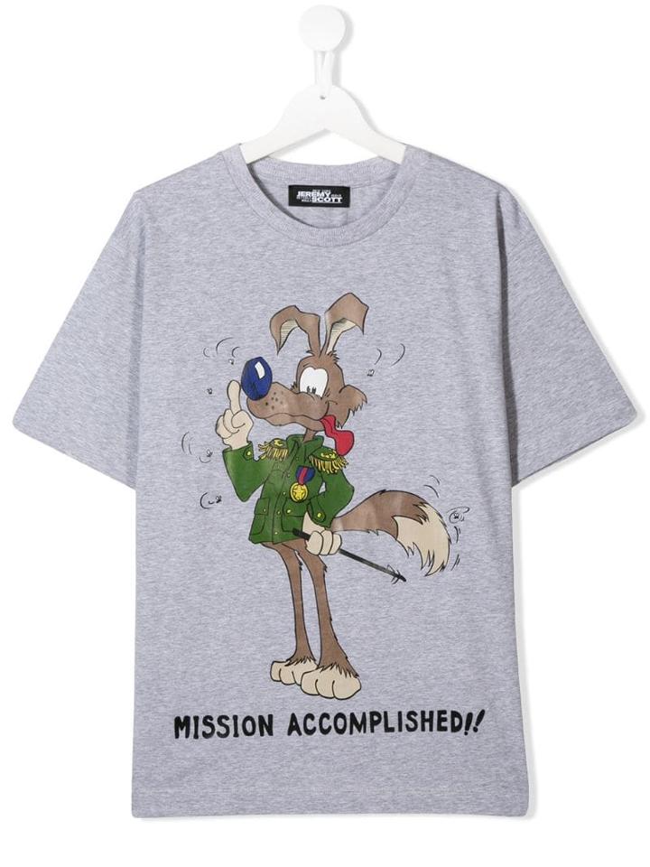 Jeremy Scott Junior Teen Cartoon Print T-shirt - Grey