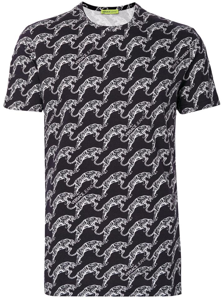 Versace Jeans Tiger Embroidered T-shirt - Black