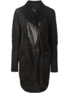 Ann Demeulemeester Zipped Collar Jacket, Women's, Size: 36, Black, Leather/nylon/rayon/lamb Fur