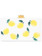 Edie Parker Lemon Print Box Clutch - White