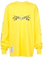 Rochambeau Tribal Design Crew Neck Jersey Dress - Yellow & Orange