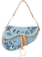 Christian Dior Vintage Embroidered Saddle Bag - Blue