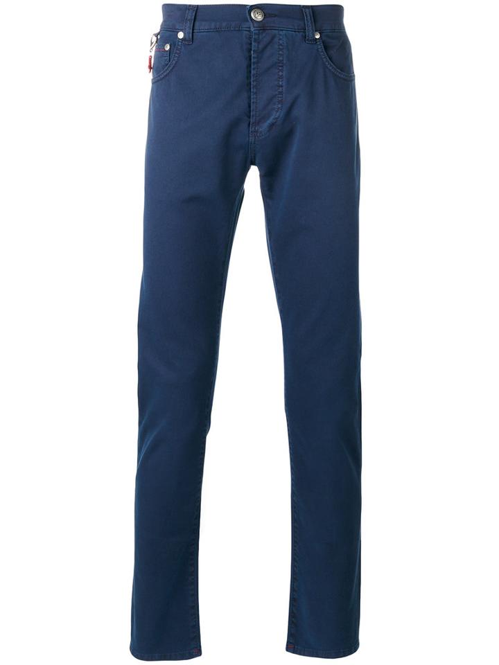 Isaia - Classic Chinos - Men - Cotton/spandex/elastane - 50, Blue, Cotton/spandex/elastane