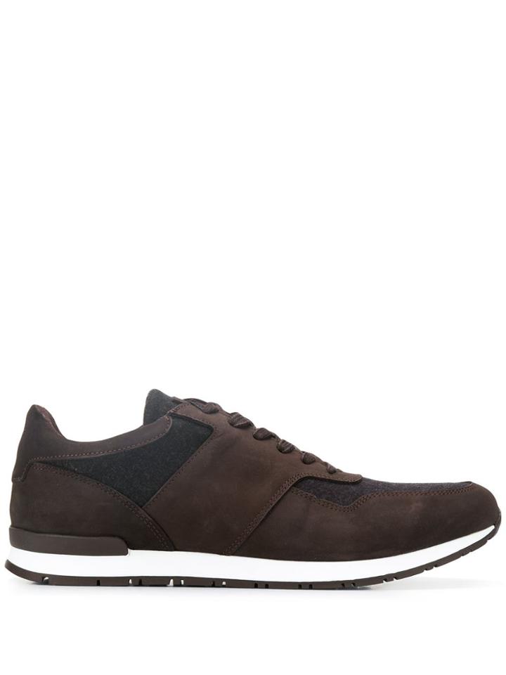 Hackett Textured Lace Up Sneakers - Brown