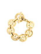 Céline Vintage Cross Hatch Chain Bracelet - Yellow & Orange