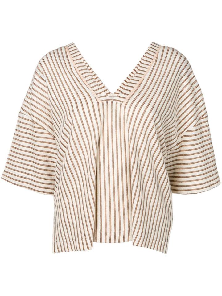 Forte Forte Striped Blouse - Neutrals
