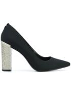Calvin Klein Contrast Heel Pumps - Black