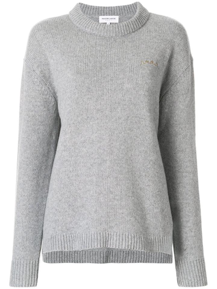 Maison Labiche Amour Embroidered Jumper - Grey