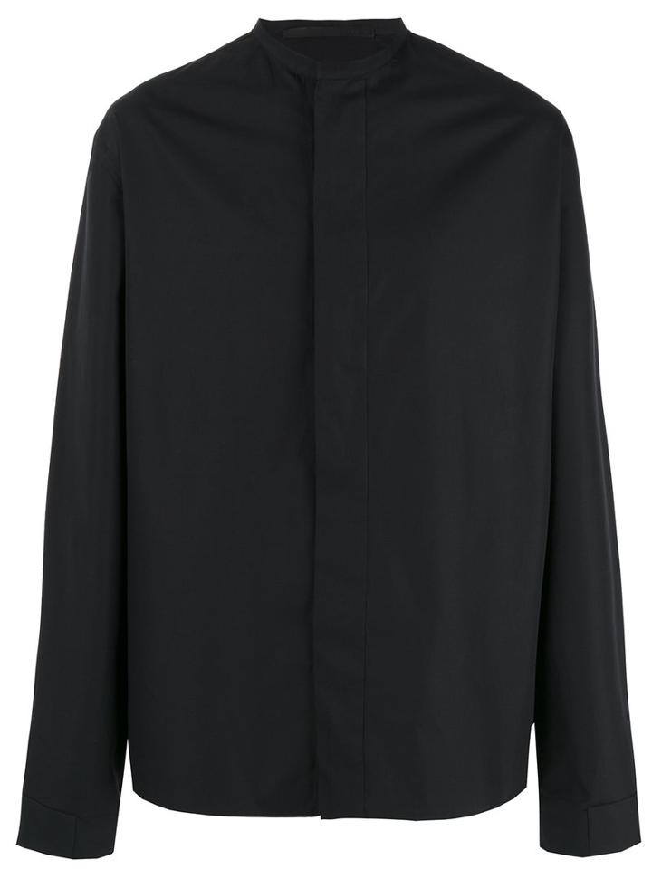 Haider Ackermann Concealed Button Placket Shirt, Men's, Size: Xs, Black, Cotton