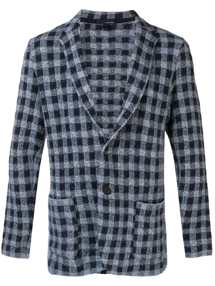 Lardini Checkered Blazer - Blue
