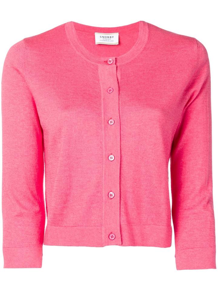 Snobby Sheep Round Neck Cardigan - Pink