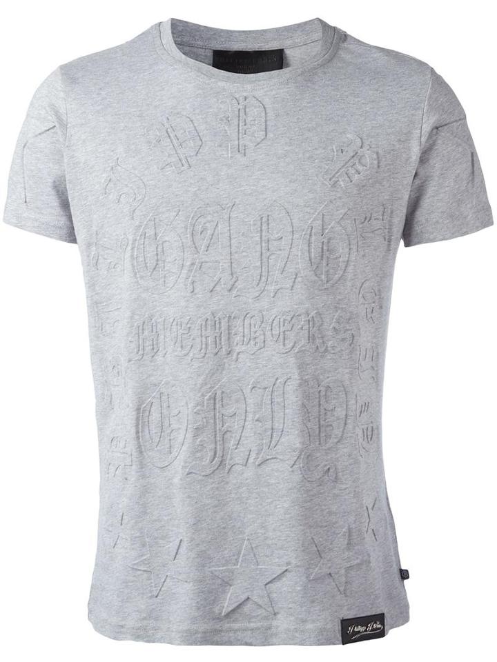 Philipp Plein Member T-shirt, Men's, Size: Large, Grey, Cotton