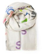 Faliero Sarti Font Print Scarf, Women's, Nude/neutrals, Silk/modal