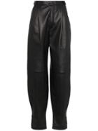 Givenchy High Waisted Front Pocket Leather Trousers - Black