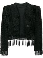 A.n.g.e.l.o. Vintage Cult Embellished Fur Bolero Jacket - Black