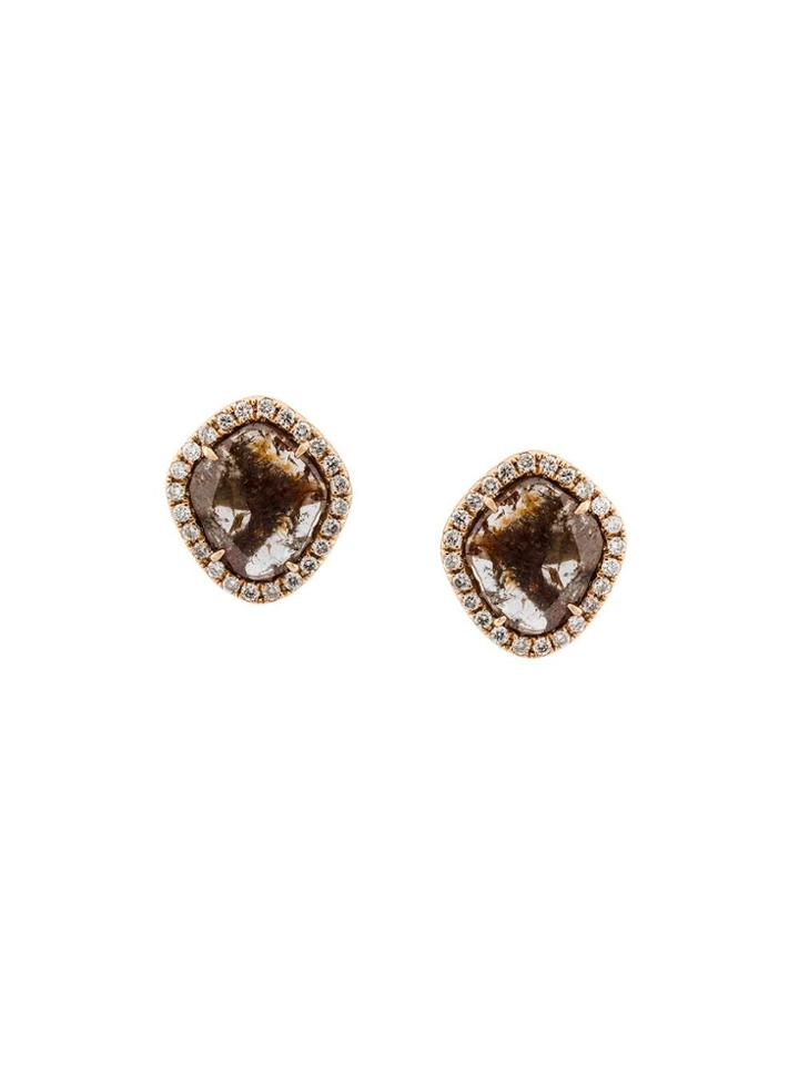 Saqqara Sliced Diamond Earrings - Metallic