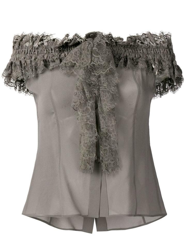 Alberta Ferretti Ruffled Blouse - Grey
