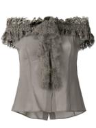 Alberta Ferretti Ruffled Blouse - Grey