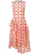 Simone Rocha Ruffle Trim Patterned Dress - Neutrals