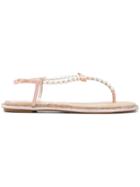 René Caovilla Espadrille Pearl Embellished Sandals - Neutrals