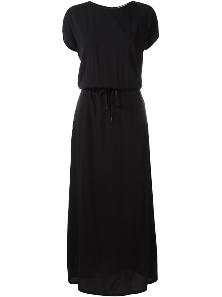 Fabiana Filippi Drawstring Maxi Dress, Women's, Size: 40, Black, Silk/polyester/spandex/elastane
