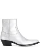 Saint Laurent Lukas 40 Zipped Boots - Silver