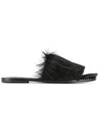 Tomas Maier Open Toe Flat Sandals - Black