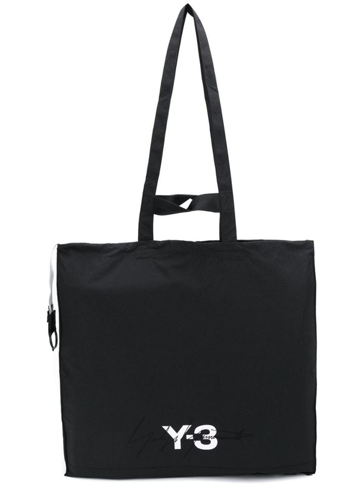 Y-3 Logo Print Large Tote Bag - Black