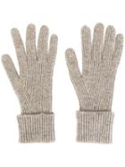 N.peal Cashmere 'ladies' Ribbed Gloves, Women's, Nude/neutrals, Cashmere