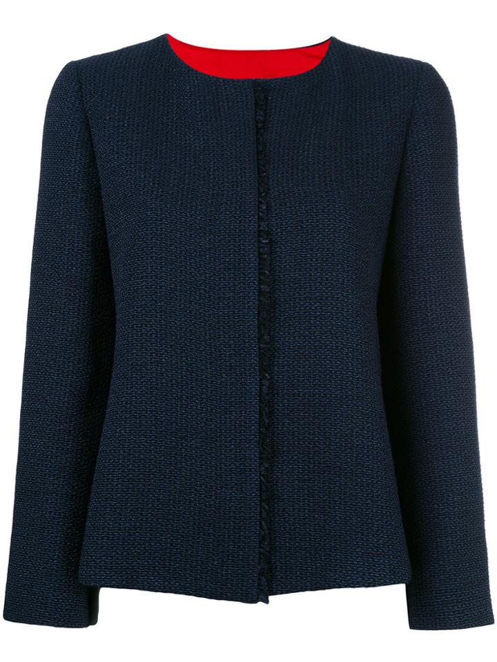 Armani Collezioni Contrast Inside Seam Blazer - Blue