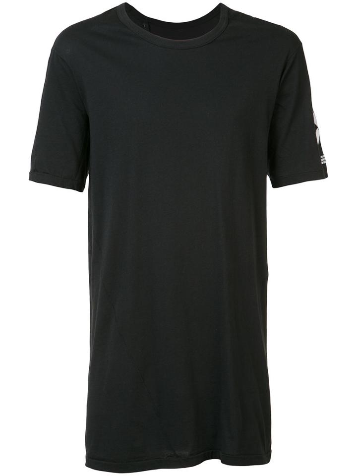 11 By Boris Bidjan Saberi 'x' Print Elongated T-shirt, Men's, Size: Small, Black, Cotton